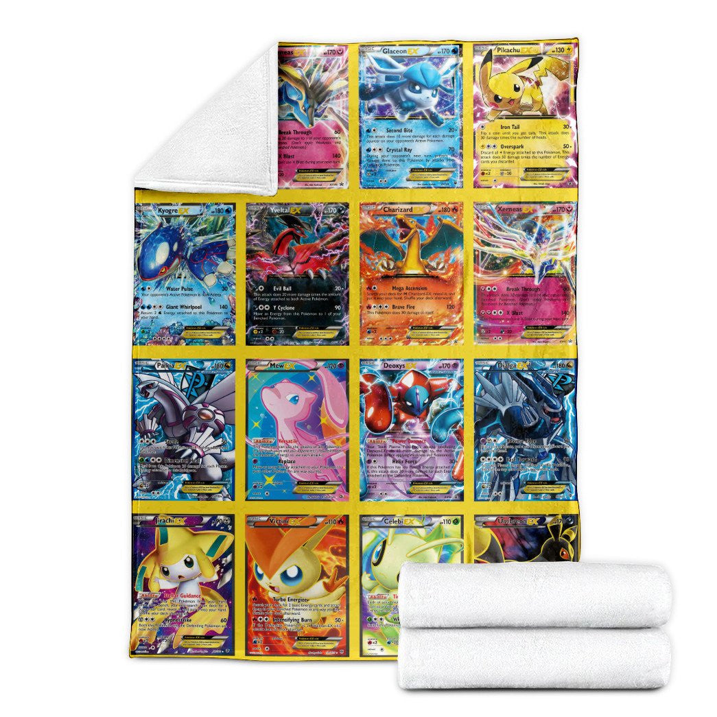 Anime Pkm Ex 2 Cards Version 3 Custom Soft Blanket