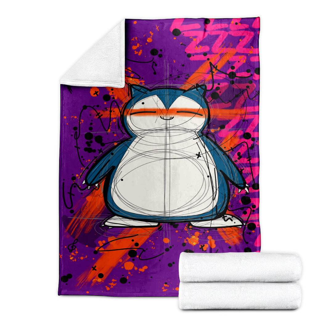 Anime Custom Snorlax Art Soft Blanket