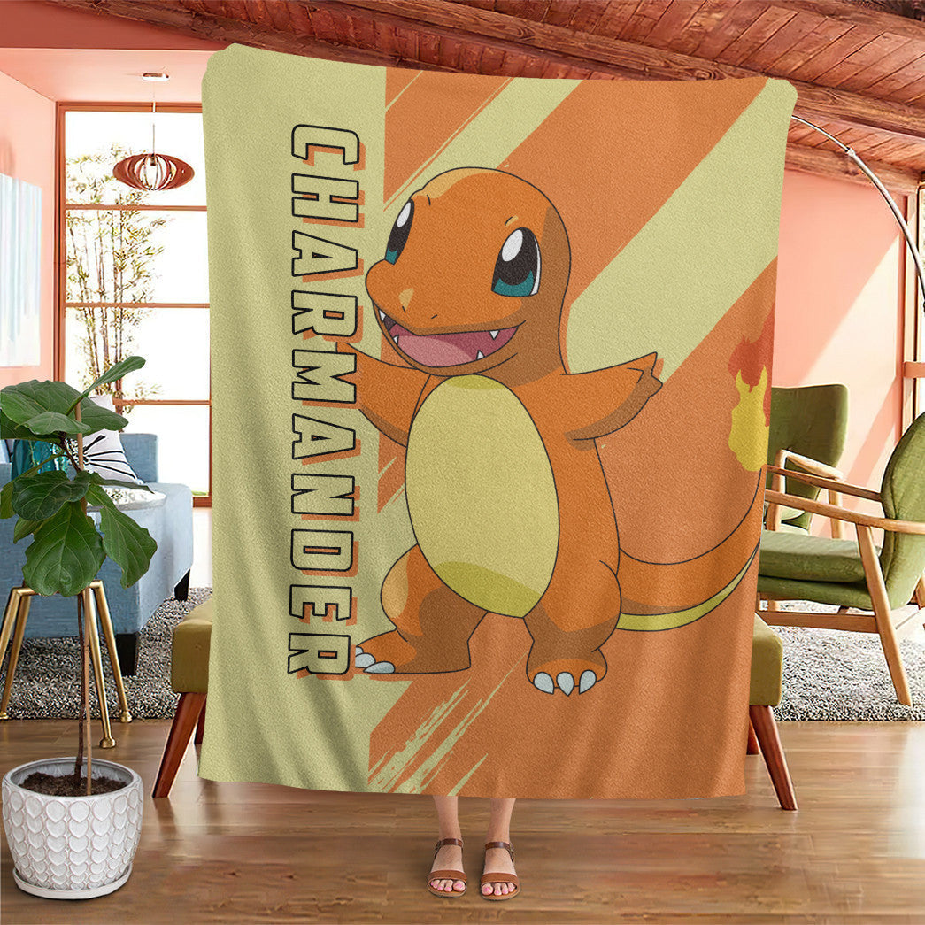 Anime Pkm Charmander Custom Soft Blanket XO10032224