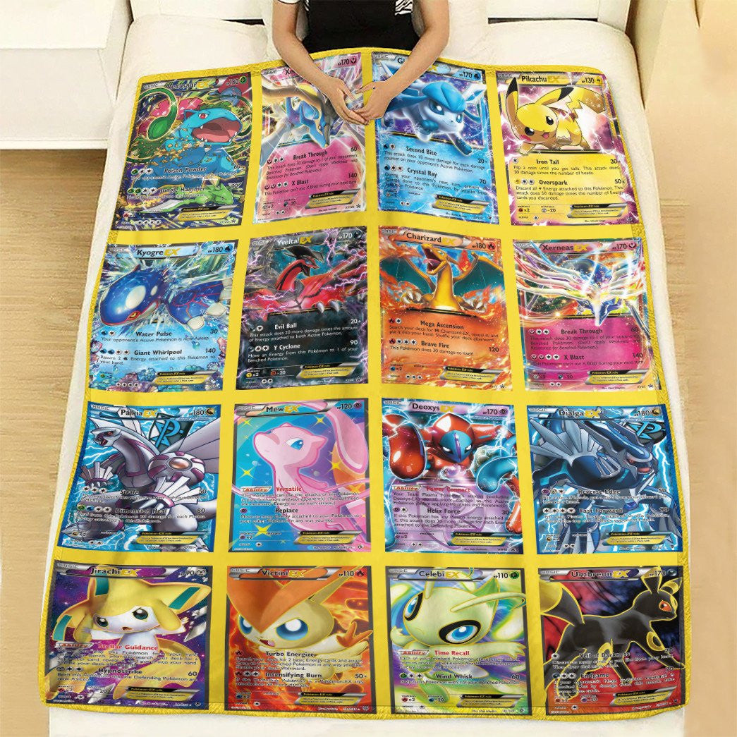 Anime Pkm Ex 2 Cards Version 3 Custom Soft Blanket