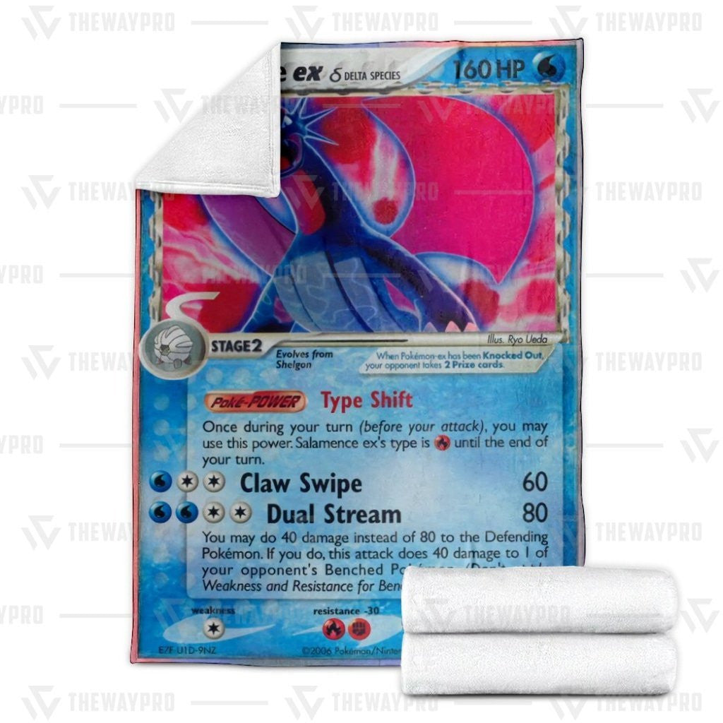 Anime Pkm Salamence Ex Custom Soft Blanket