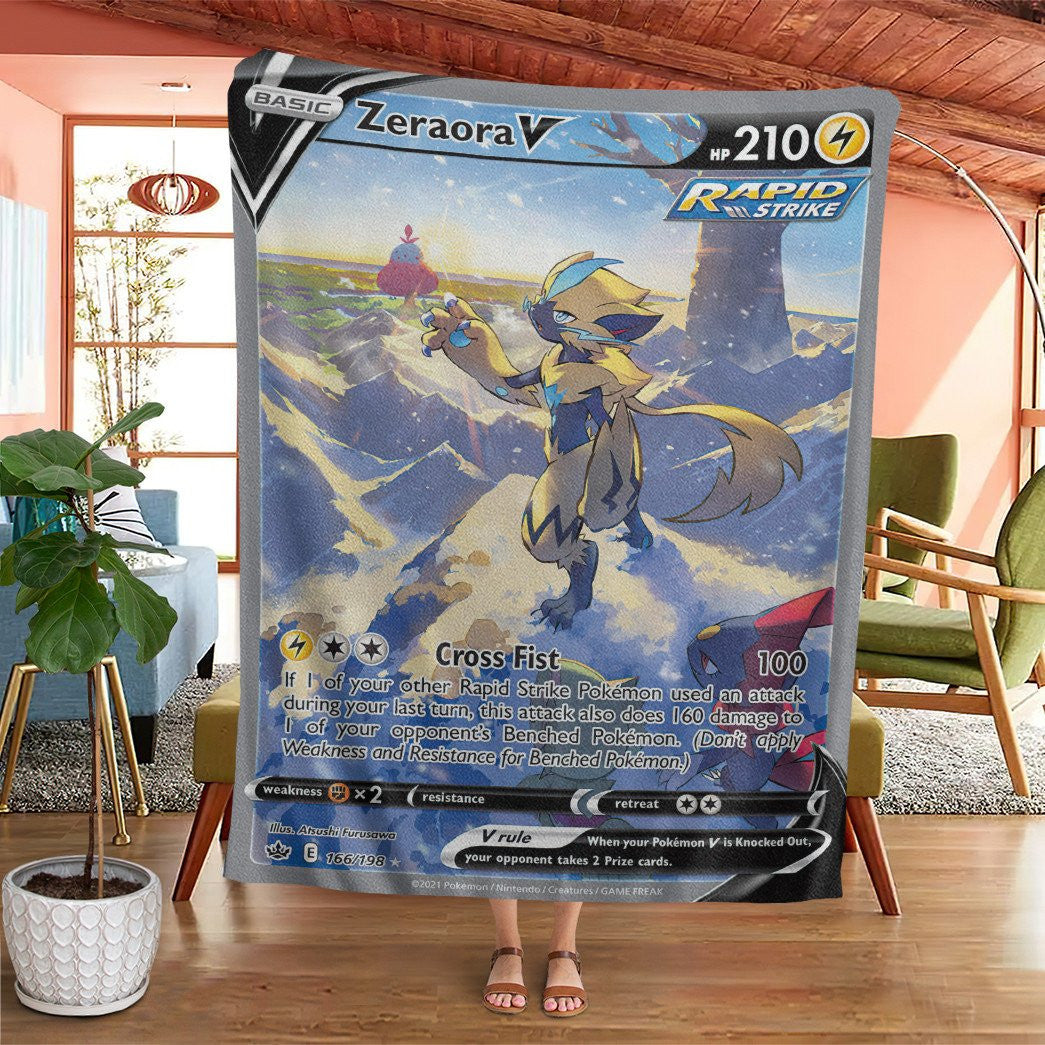 Anime Pkm Zeraora V Chilling Reign Custom Soft Blanket