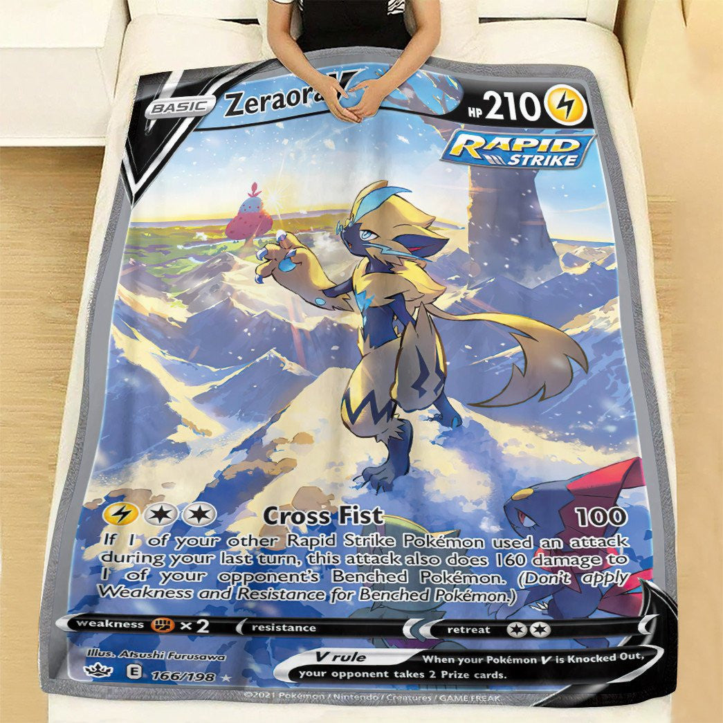 Anime Pkm Zeraora V Chilling Reign Custom Soft Blanket