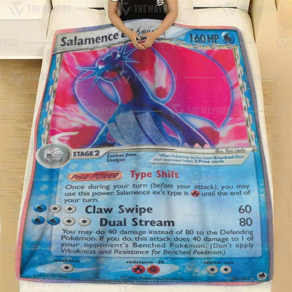 Anime Pkm Salamence Ex Custom Soft Blanket