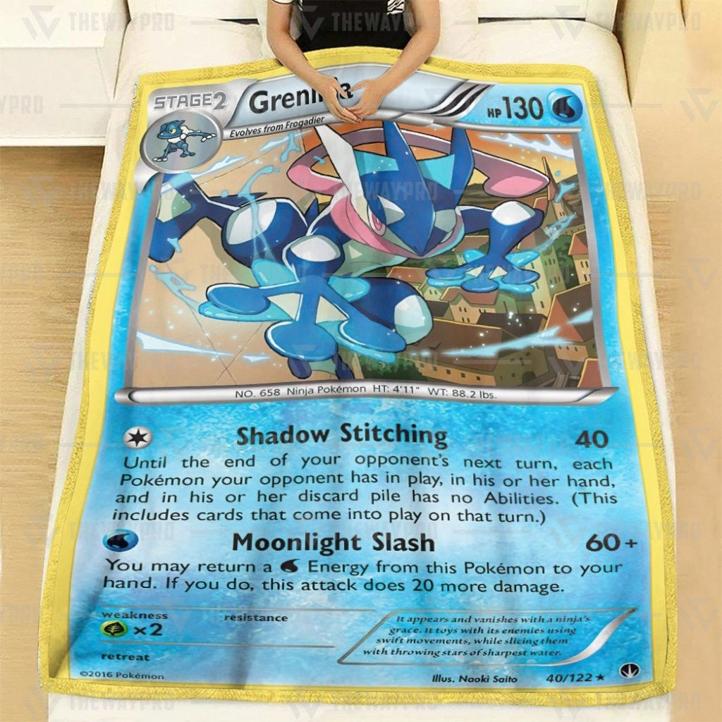 Anime Pkm Greninja Custom Soft Blanket