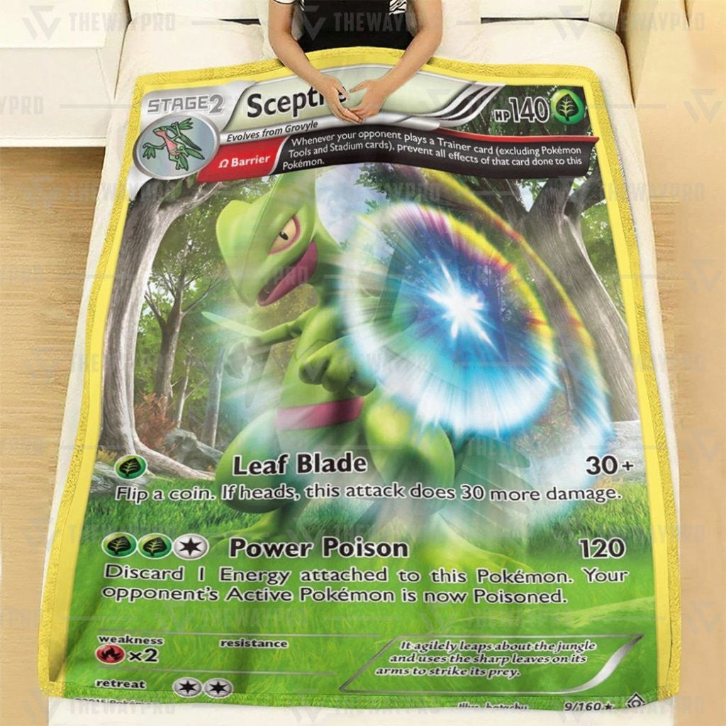 Anime Pkm Sceptile Primal Clash Custom Soft Blanket