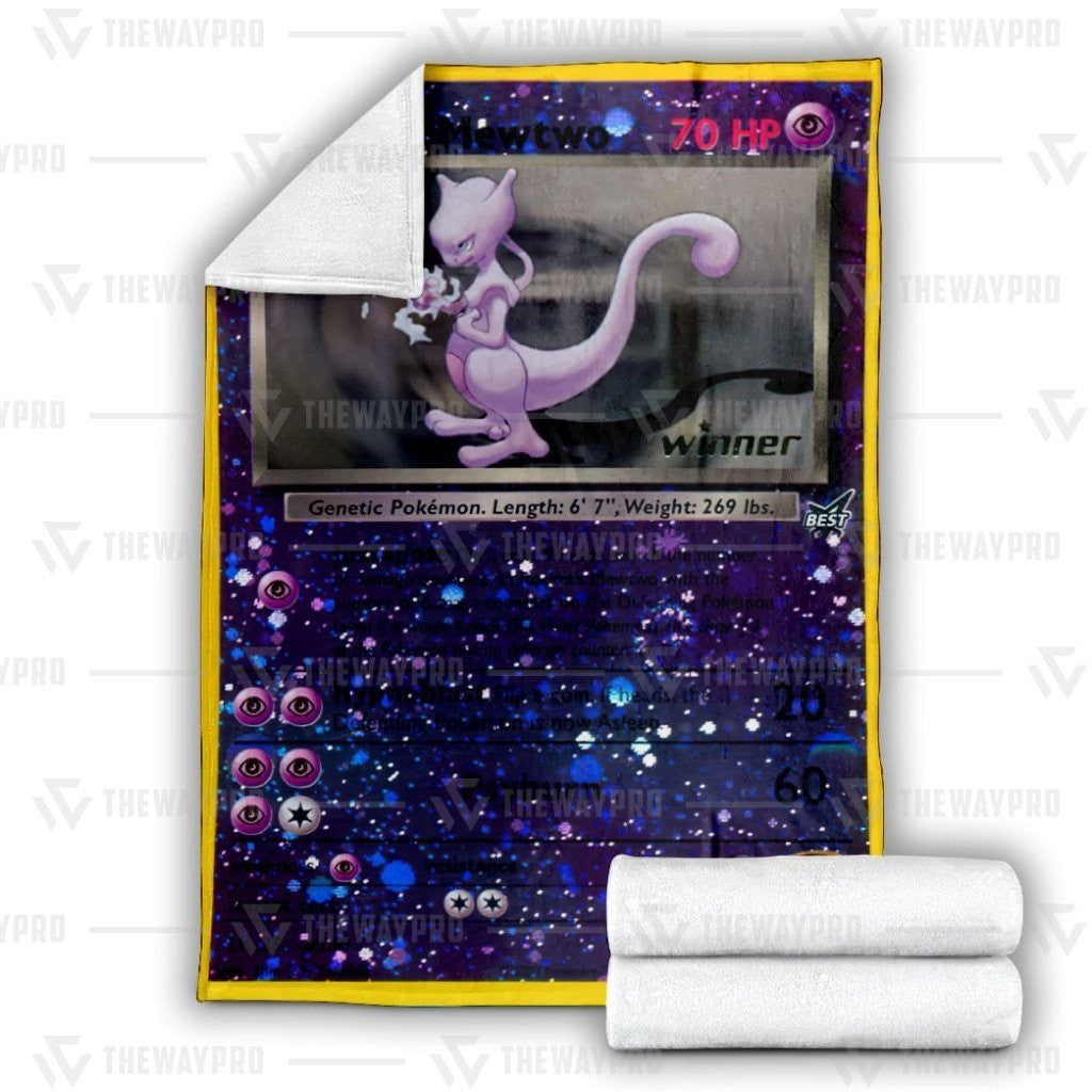 Anime Pkm Rockets Mewtwo Custom Soft Blanket