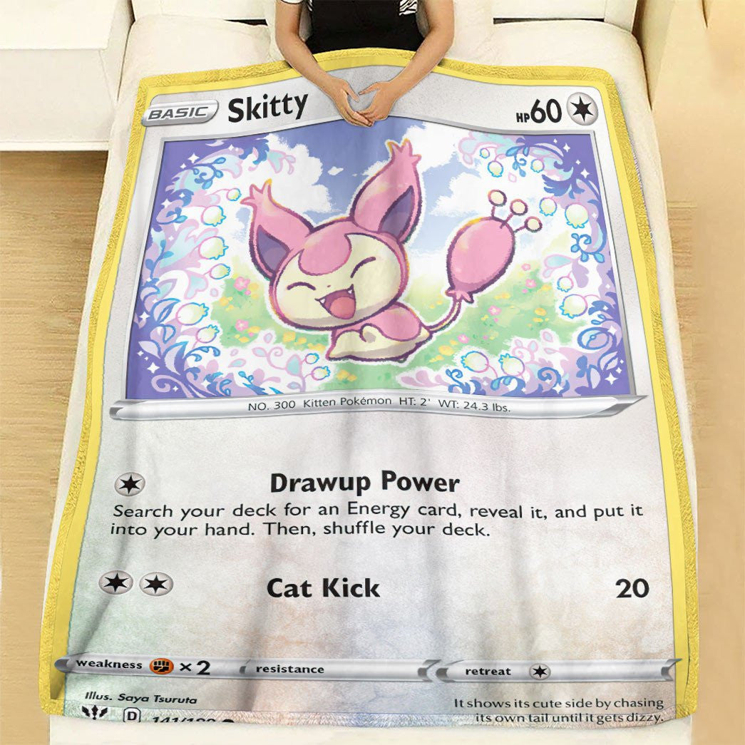 Anime Pkm Skitty Custom Soft Blanket