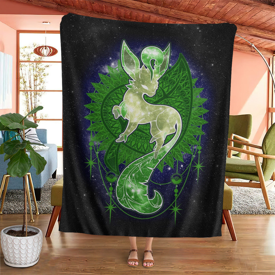 Anime Pkm Leafeon Starry Custom Soft Blanket XO1103226