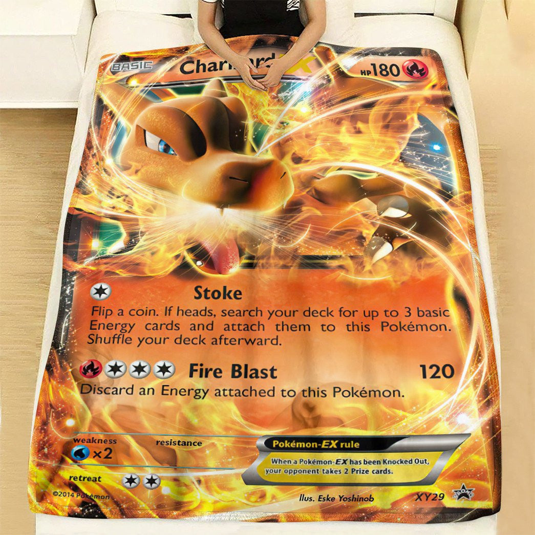 Anime Pkm Charizard-Ex Xy Promos Custom Soft Blanket