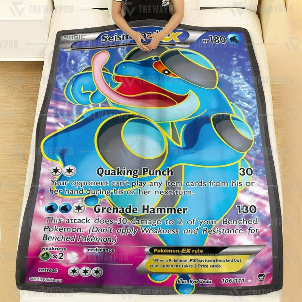 Anime Pkm Seismitoad Ex Custom Soft Blanket