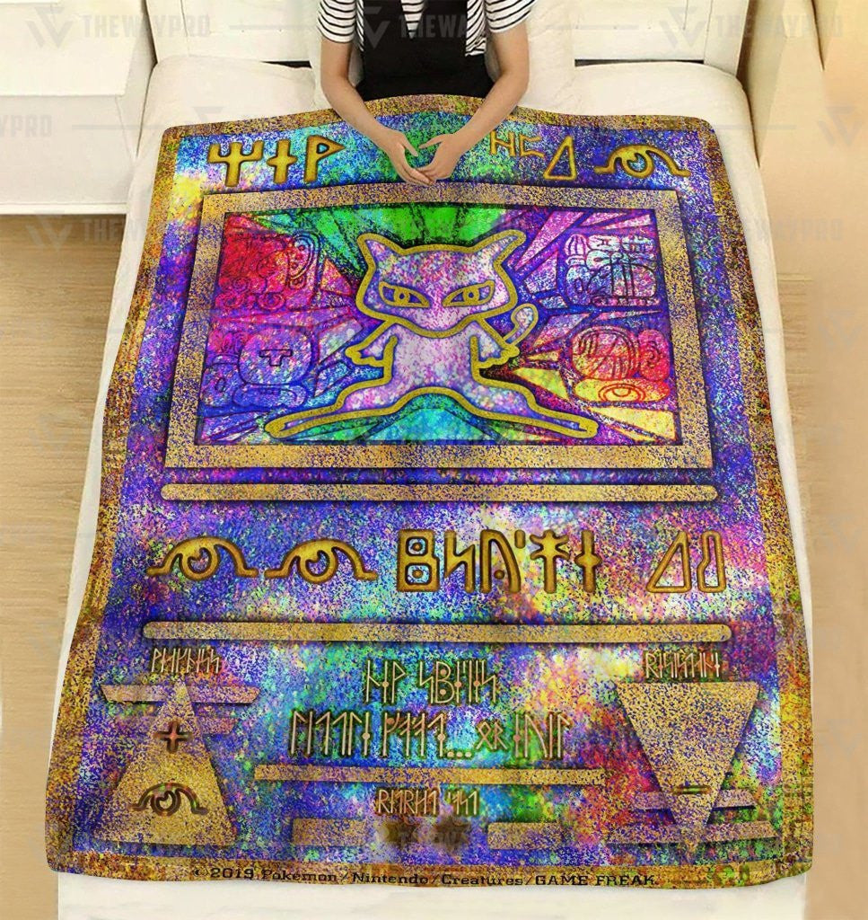 Anime Pkm Ancient Mew Holo Custom Soft Blanket