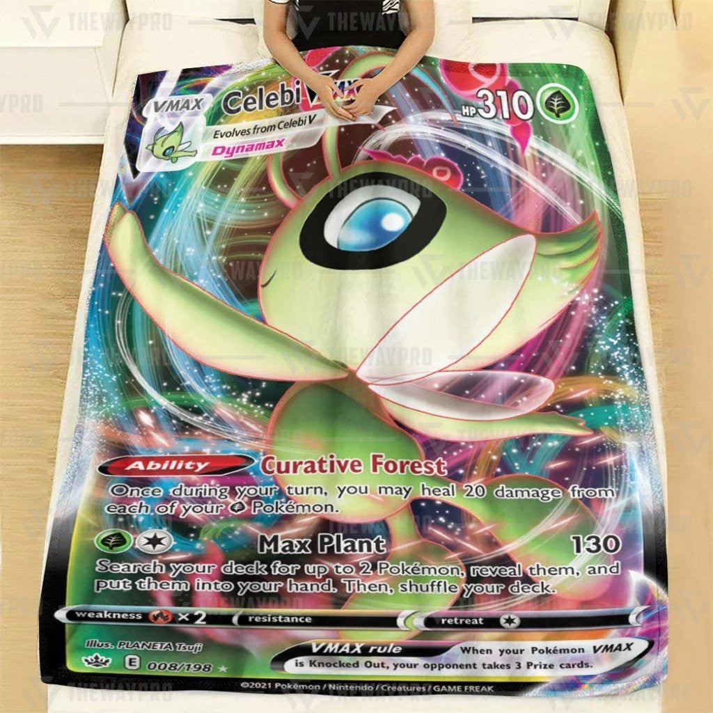 Anime Pkm Celebi Vmax Chilling Reign Custom Soft Blanket