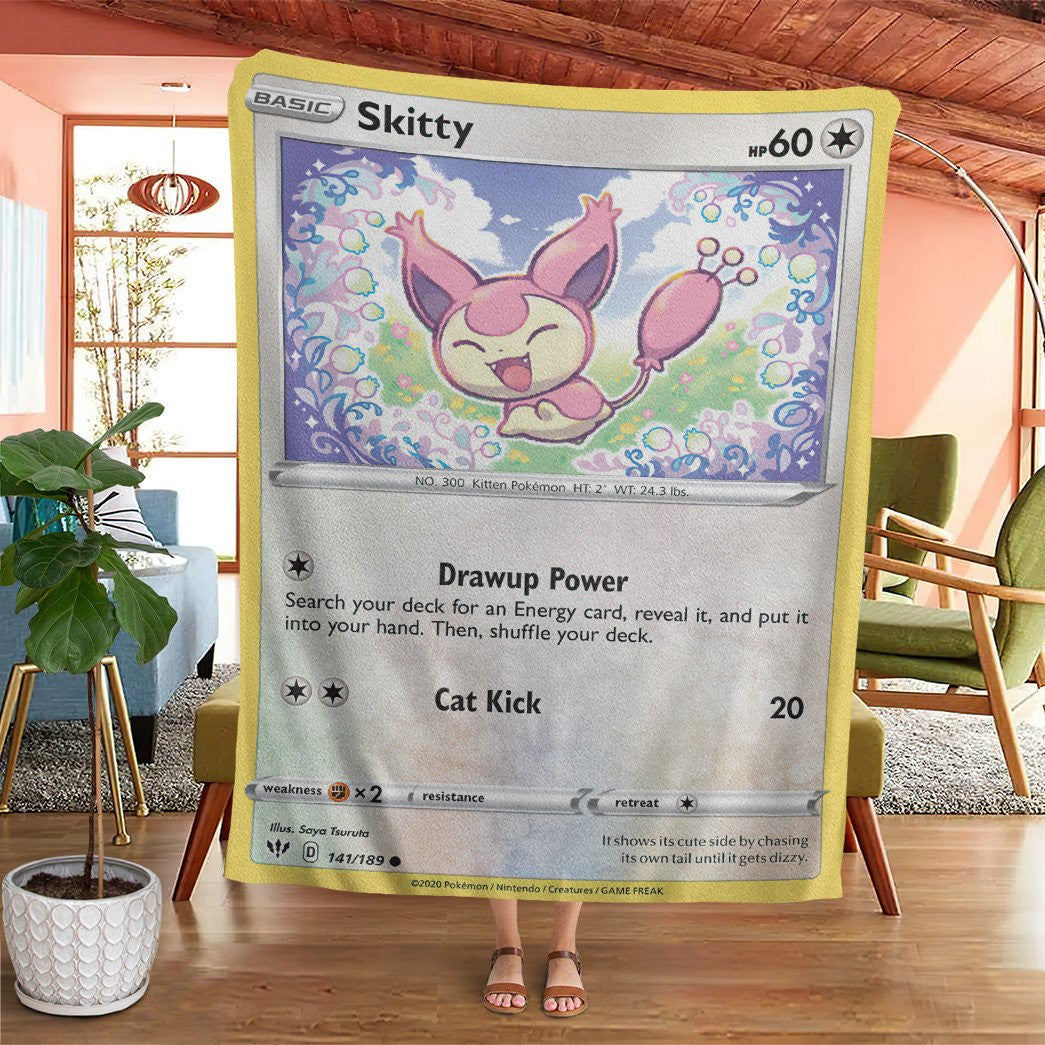 Anime Pkm Skitty Custom Soft Blanket