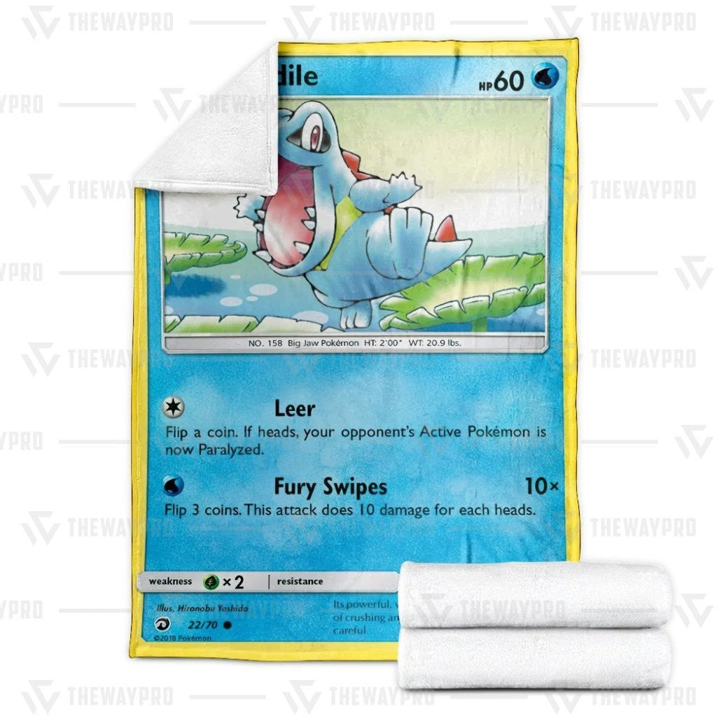 Anime Pkm Totodile Custom Soft Blanket