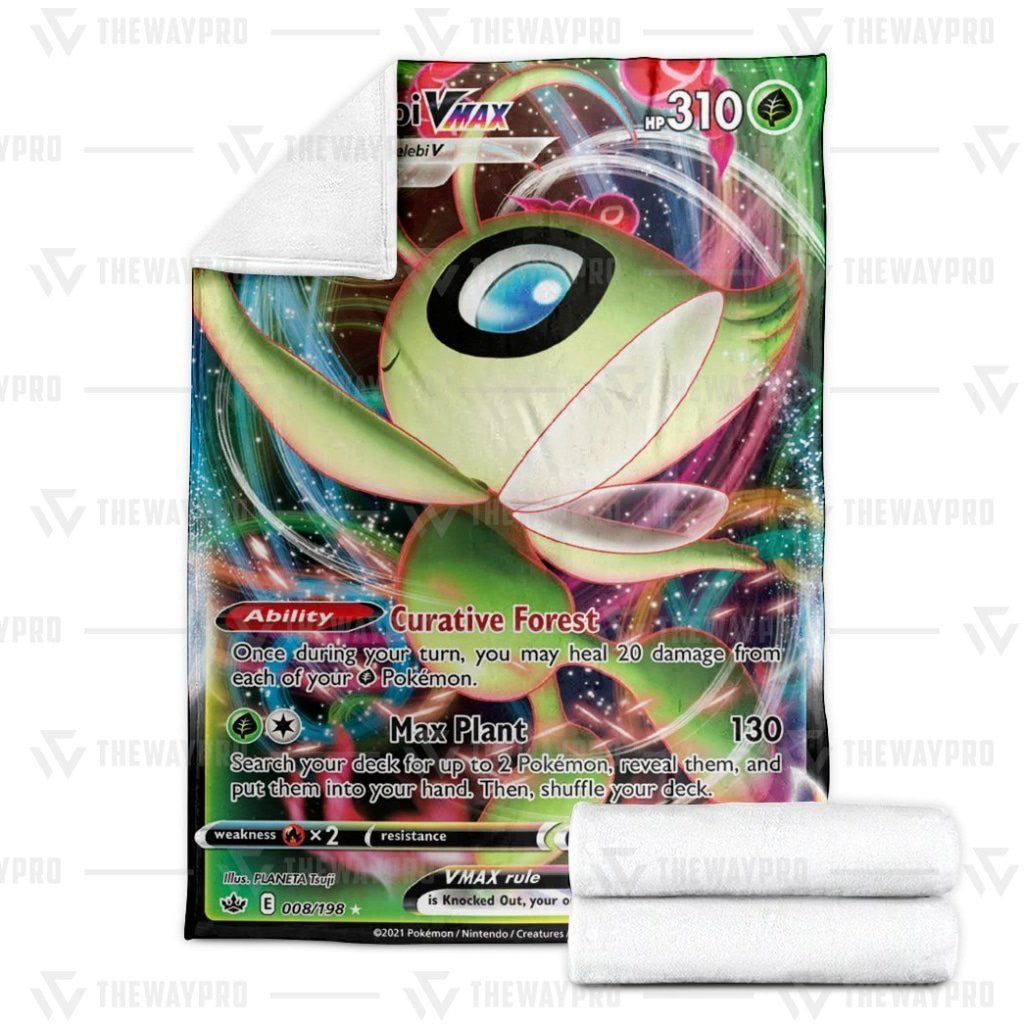 Anime Pkm Celebi Vmax Chilling Reign Custom Soft Blanket