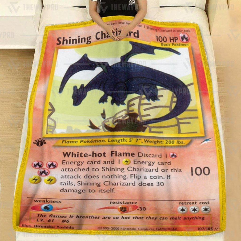 Anime Pkm Shining Charizard Custom Soft Blanket