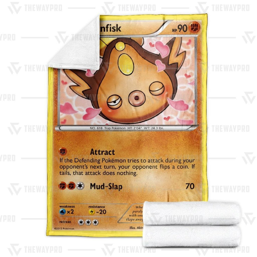 Anime Pkm Stunfisk Legendary Treasures Custom Soft Blanket