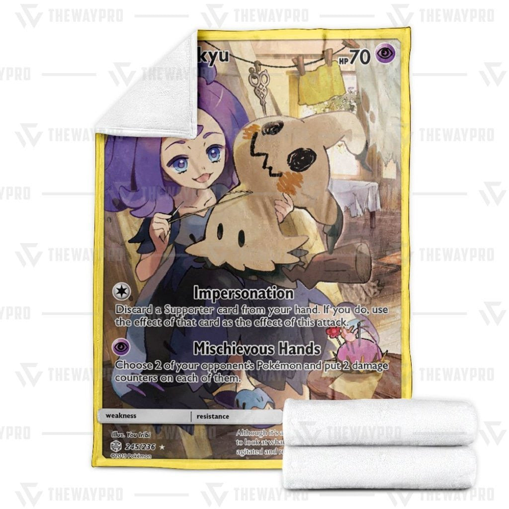 Anime Pkm Mimikyu Cosmic Eclipse Custom Soft Blanket