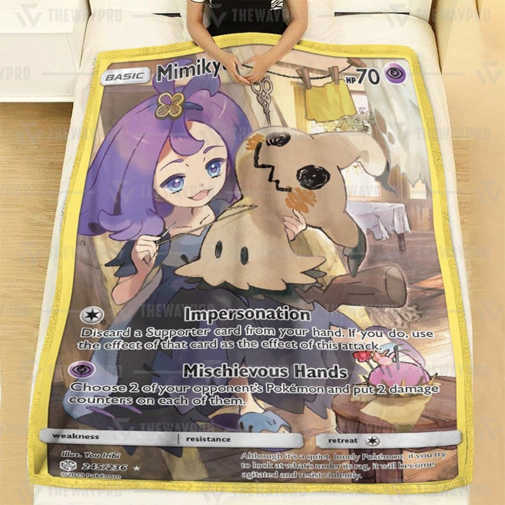 Anime Pkm Mimikyu Cosmic Eclipse Custom Soft Blanket