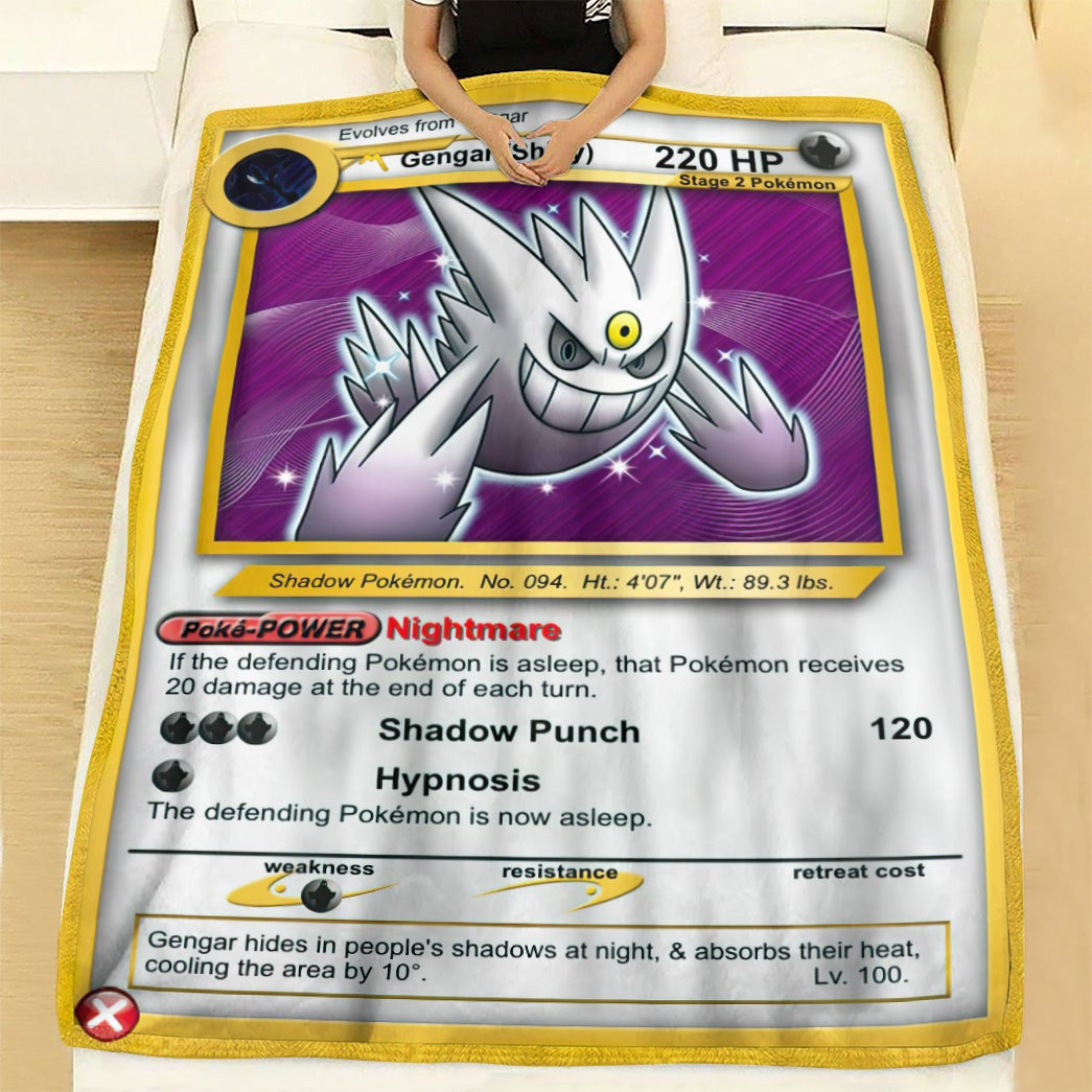 Anime Pkm Shining Gengar Custom Soft Blanket