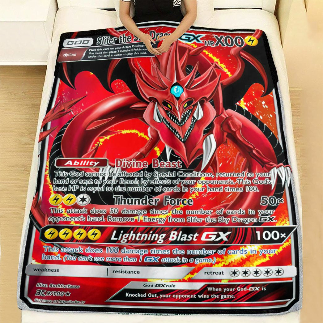 Anime Ygo Pkm Slifer The Sky Dragon Gx Custom Soft Blanket