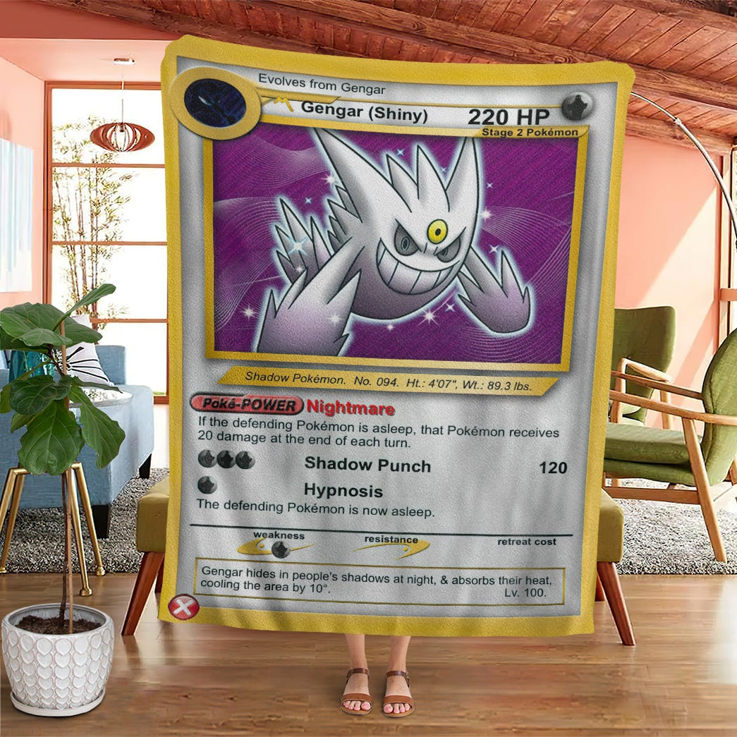 Anime Pkm Shining Gengar Custom Soft Blanket