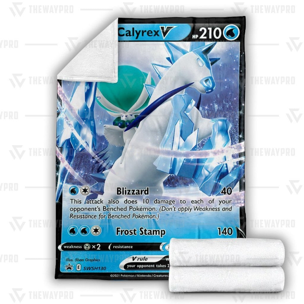 Anime Pkm Ice Rider Calyrex V Custom Soft Blanket