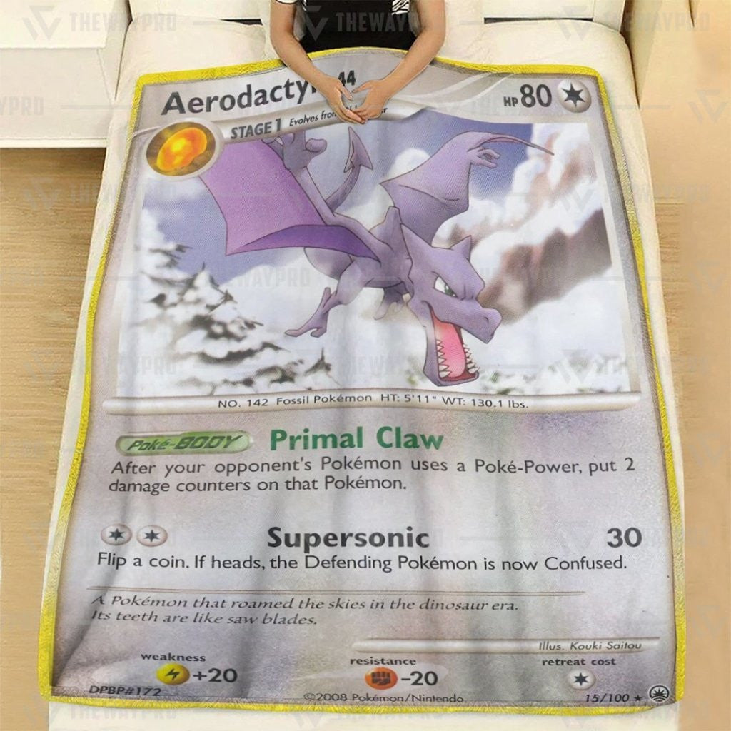 Anime Pkm Aerodactyl Custom Soft Blanket