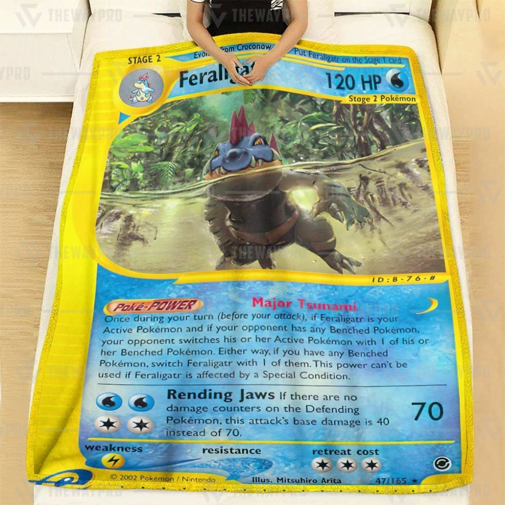 Anime Pkm Feraligatr Expedition Custom Soft Blanket