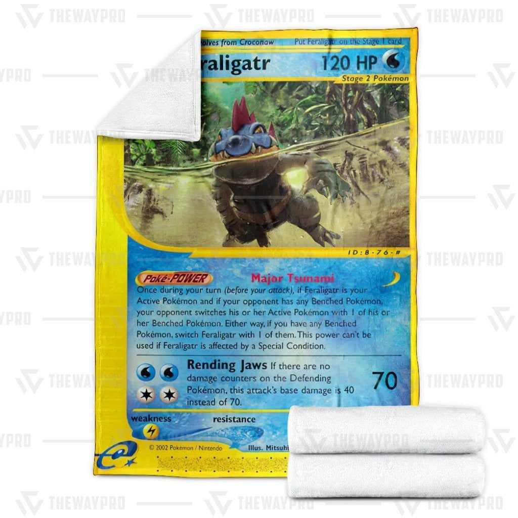 Anime Pkm Feraligatr Expedition Custom Soft Blanket