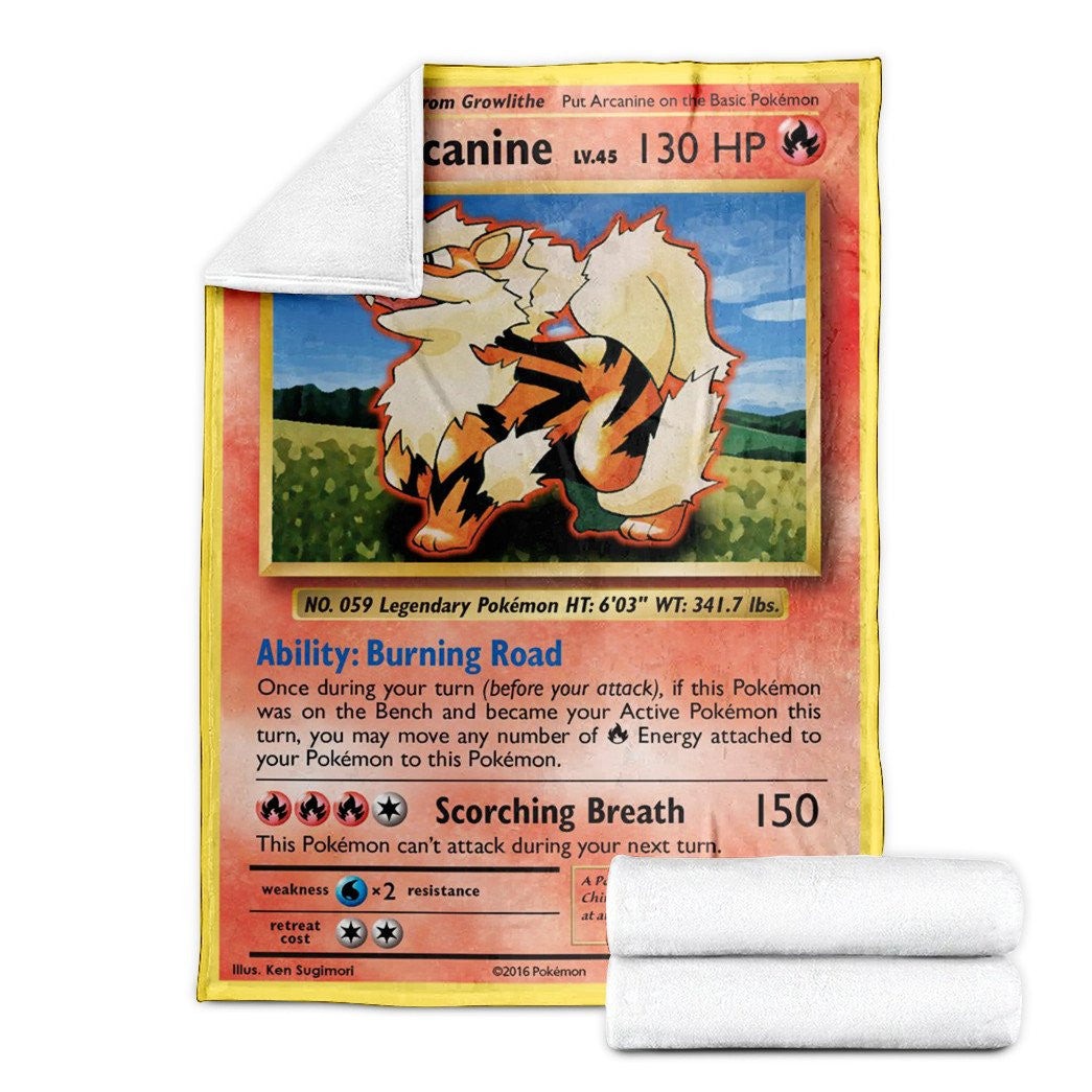 Anime Pkm Arcanine Evolutions Custom Soft Blanket