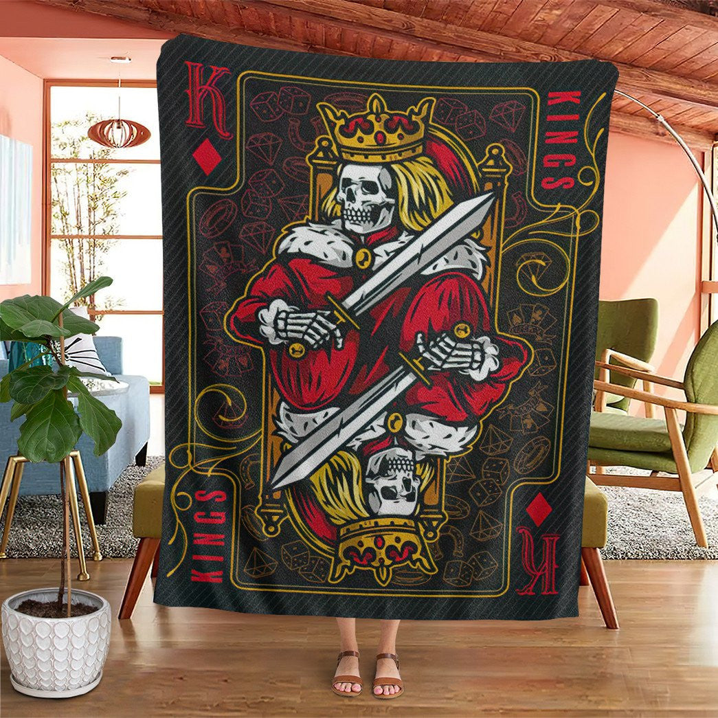 Playing Cards The King Custom Soft Blanket