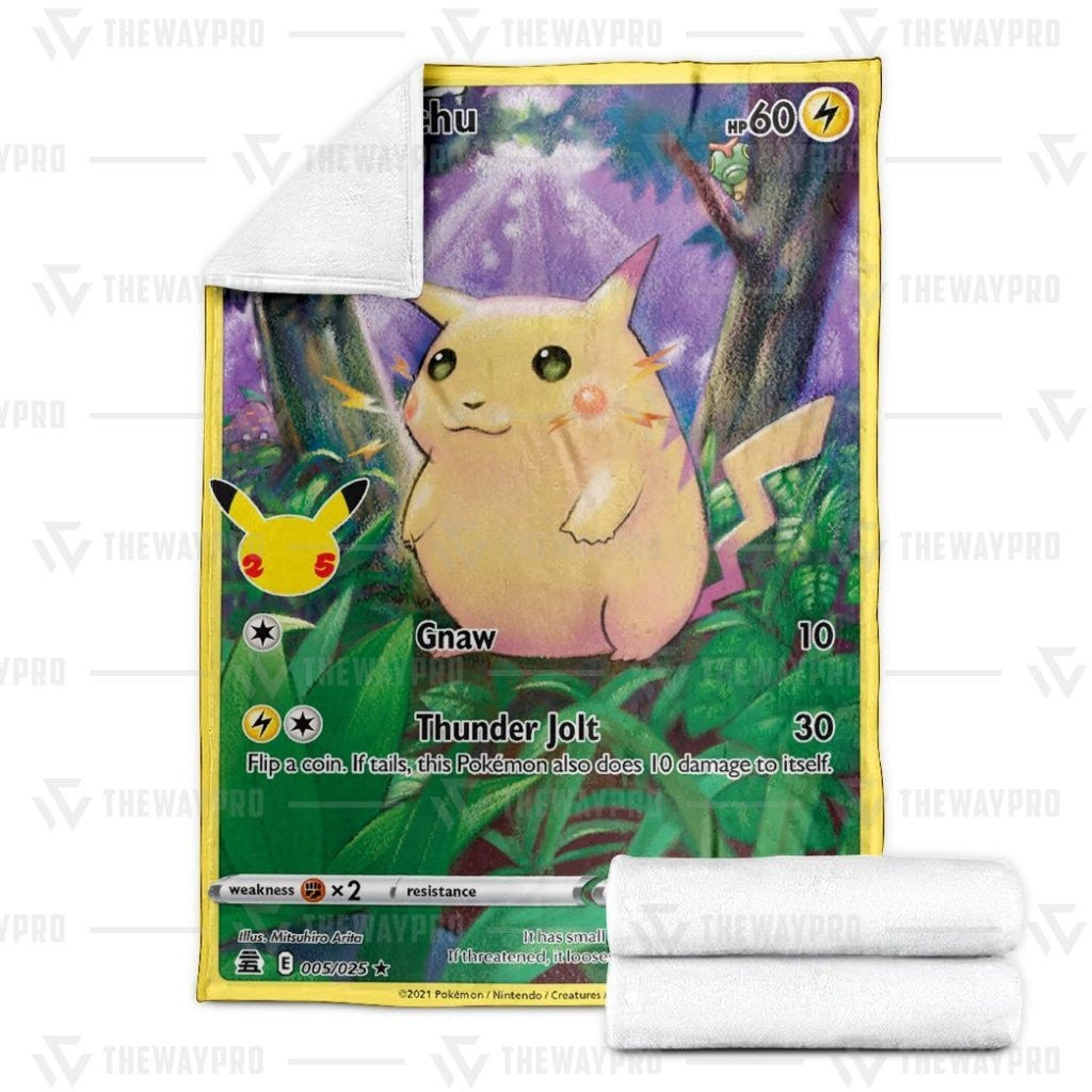 Anime Pkm Pikachu Celebrations Custom Soft Blanket