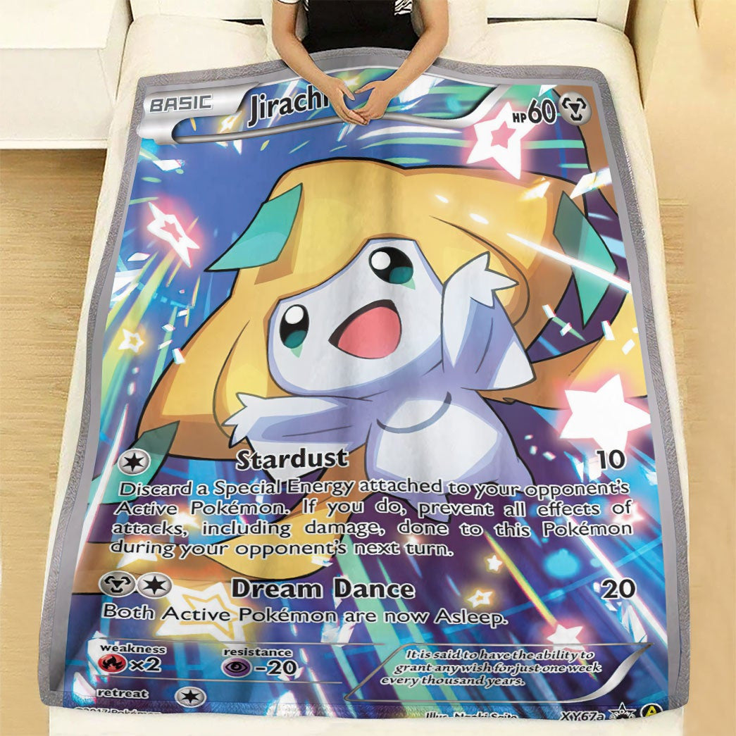 Anime Pkm Jirachi Xy Promos Custom Soft Blanket