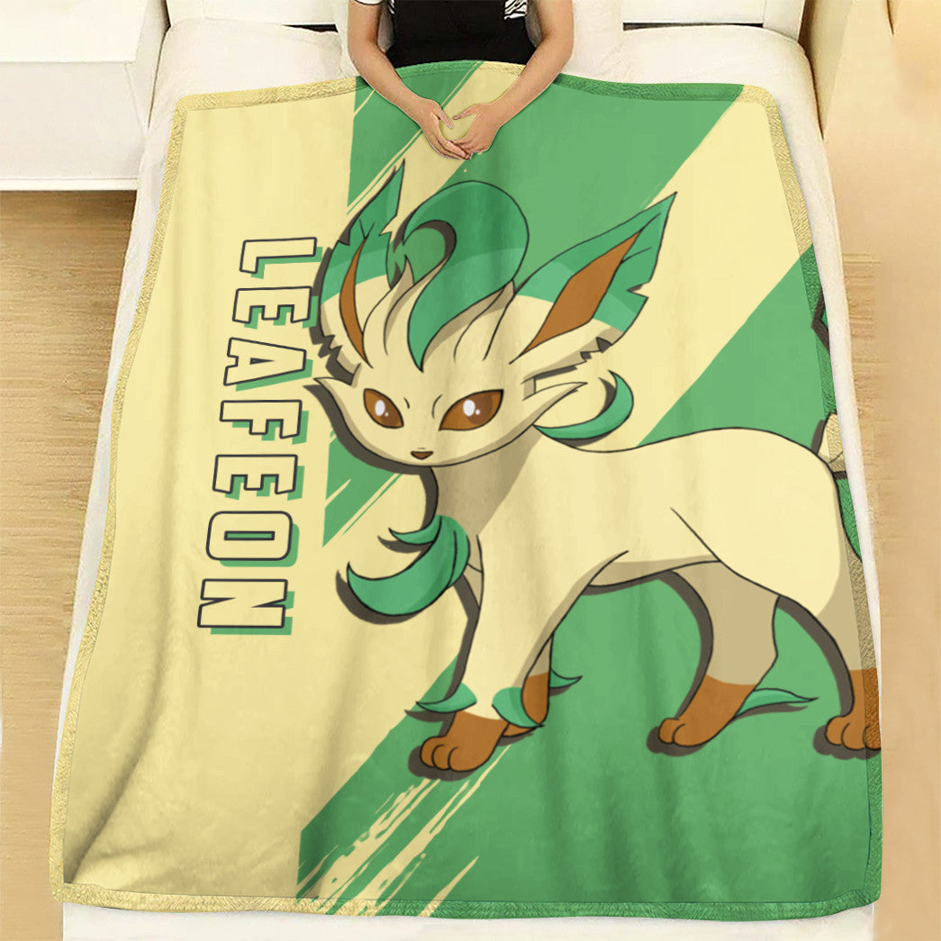 Anime Pkm Leafeon Custom Soft Blanket XO10032212