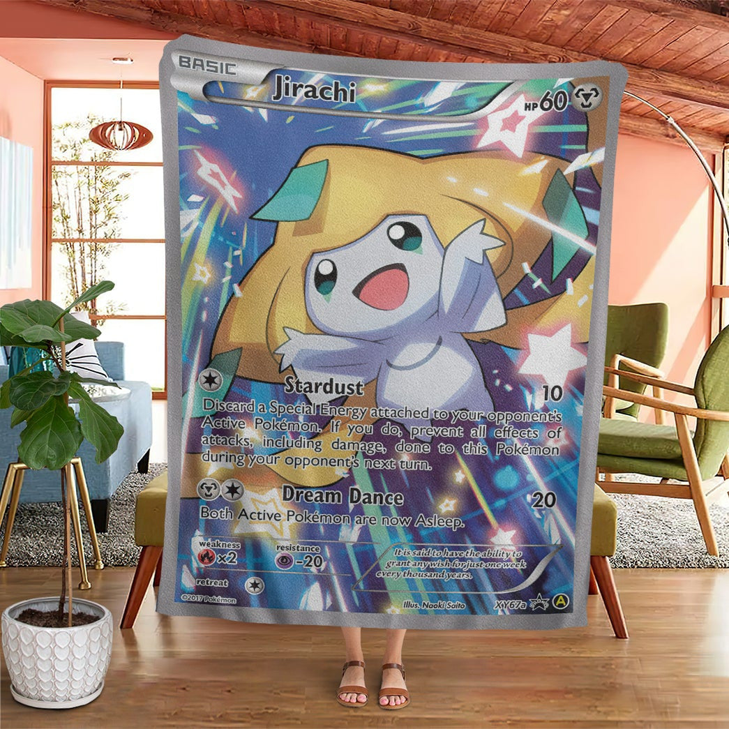 Anime Pkm Jirachi Xy Promos Custom Soft Blanket