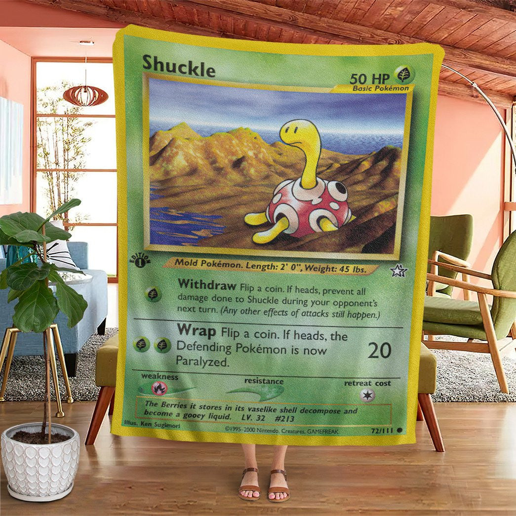 Anime Pkm Shuckle Neo Genesis Custom Soft Blanket