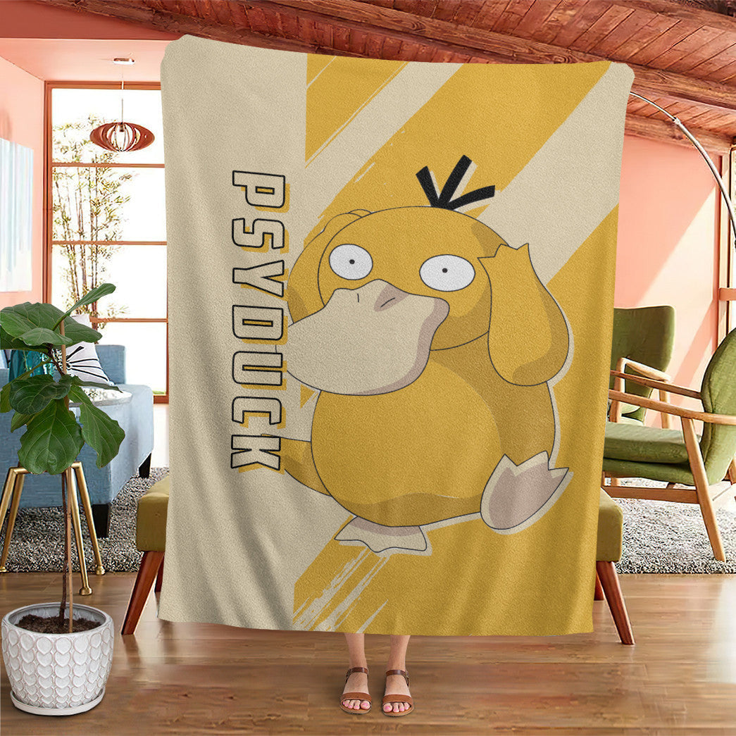 Anime Pkm Psyduck Custom Soft Blanket XO10032215