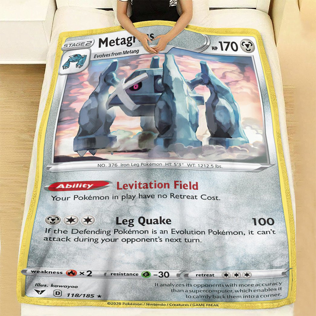 Anime Pkm Metagross Vivid Voltage Custom Soft Blanket