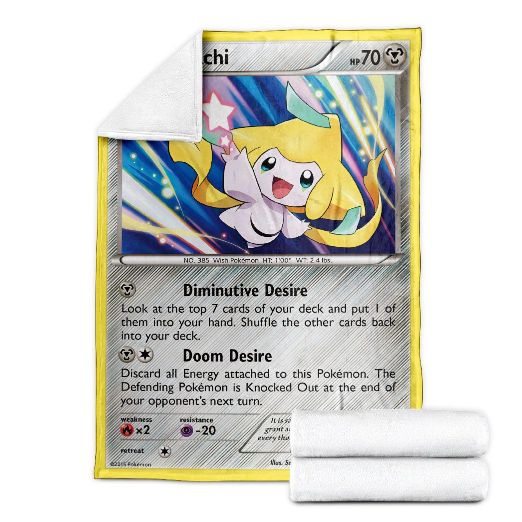 Anime Pkm Jirachi Roaring Skies Custom Soft Blanket