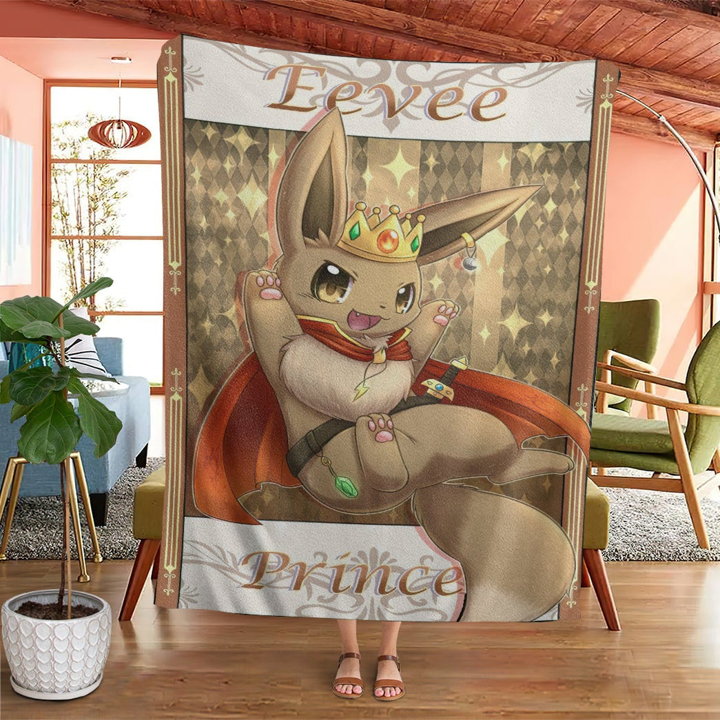 Anime Pkm Eevee Prince Custom Soft Blanket