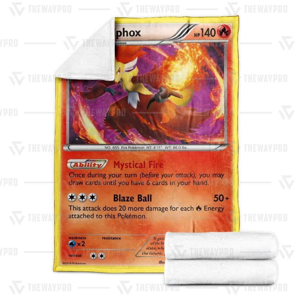 Anime Pkm Delphox Xy Custom Soft Blanket