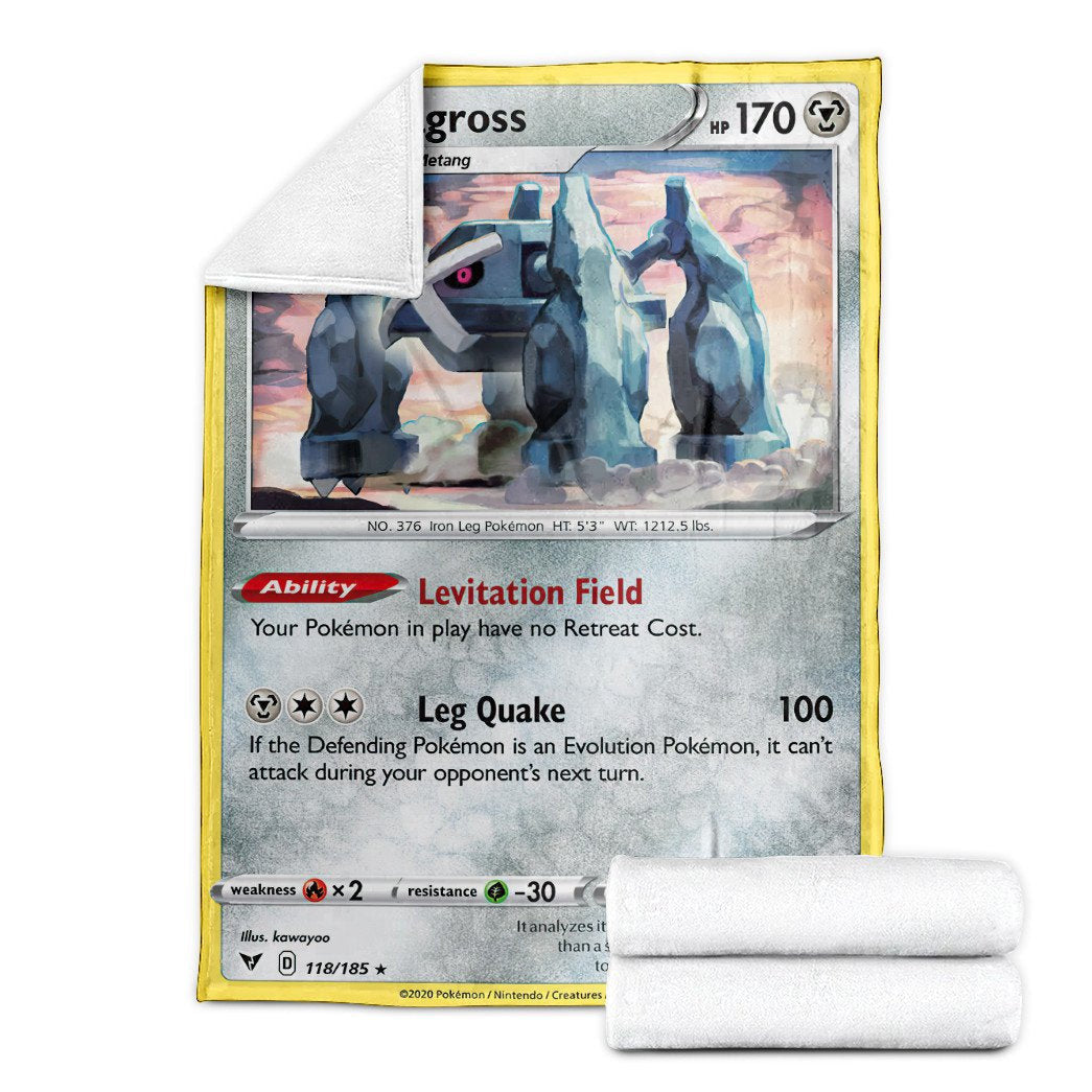 Anime Pkm Metagross Vivid Voltage Custom Soft Blanket