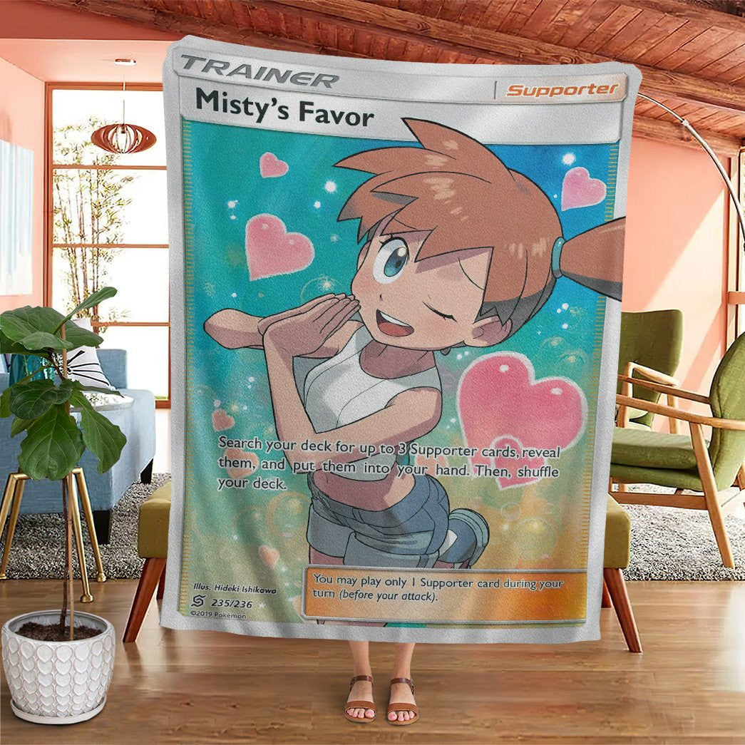 Anime Pkm Mistys Favor Trainer Custom Soft Blanket