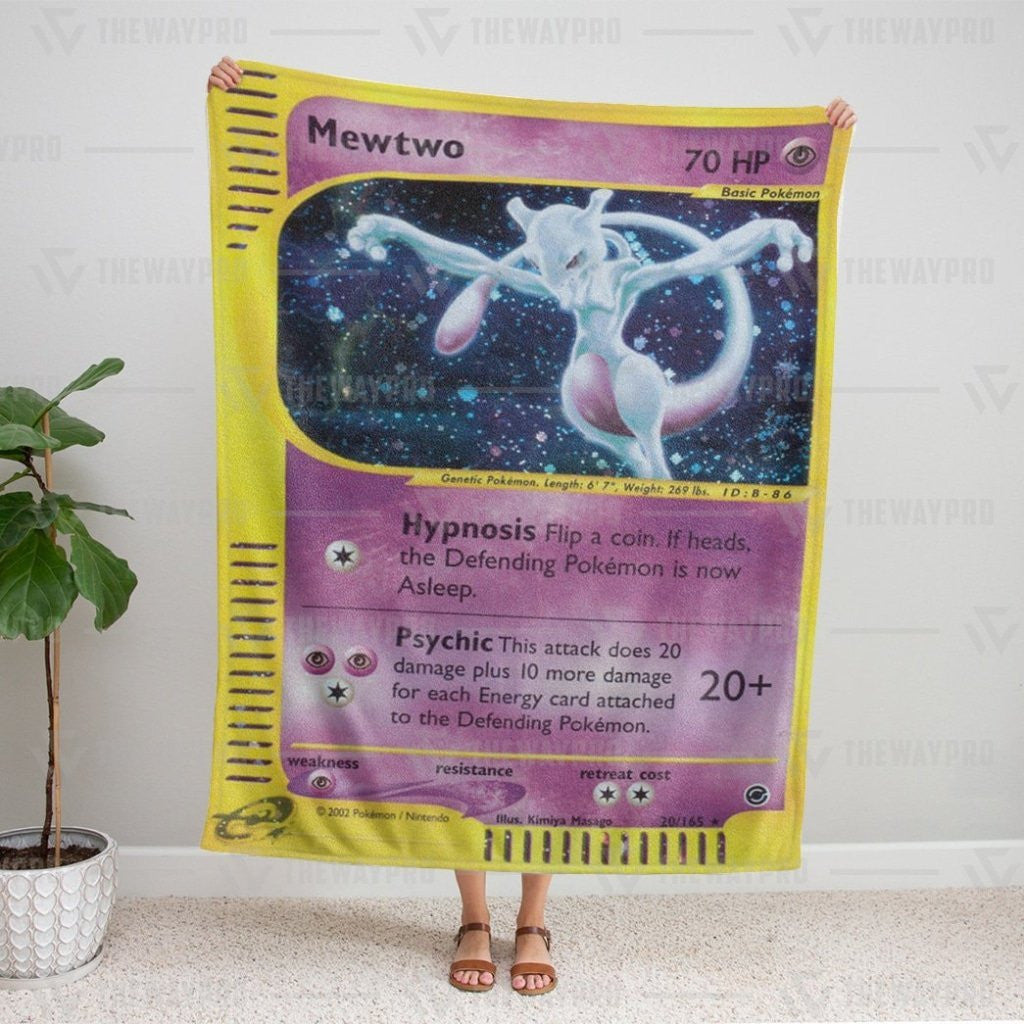 Anime Pkm Mewtwo Expedition Custom Soft Blanket