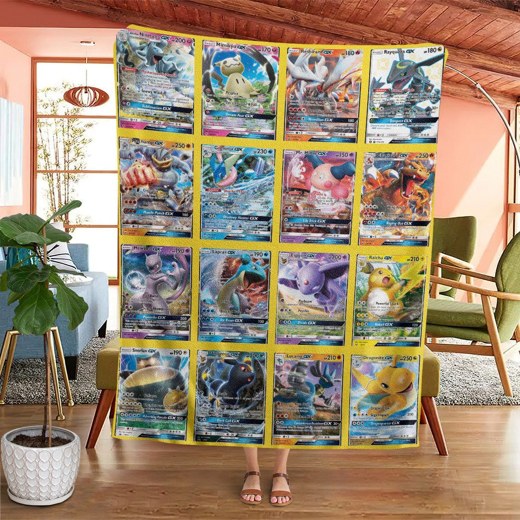 Anime Pkm Gx 2 Cards Version 3 Custom Soft Blanket