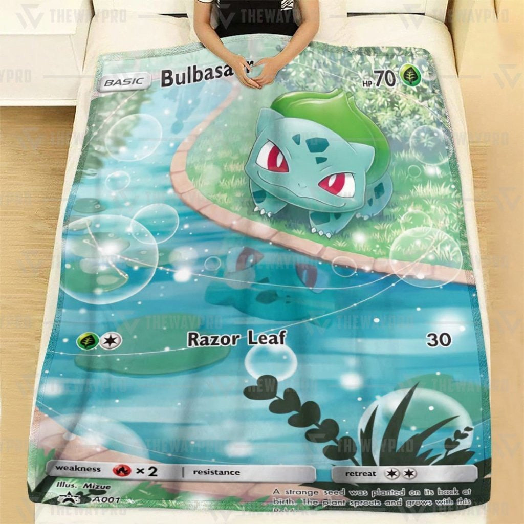 Anime Pkm Bulbasaur Custom Soft Blanket