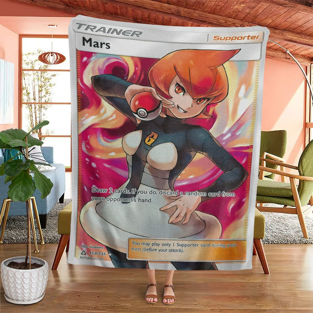 Anime Pkm Mars Trainer Custom Soft Blanket