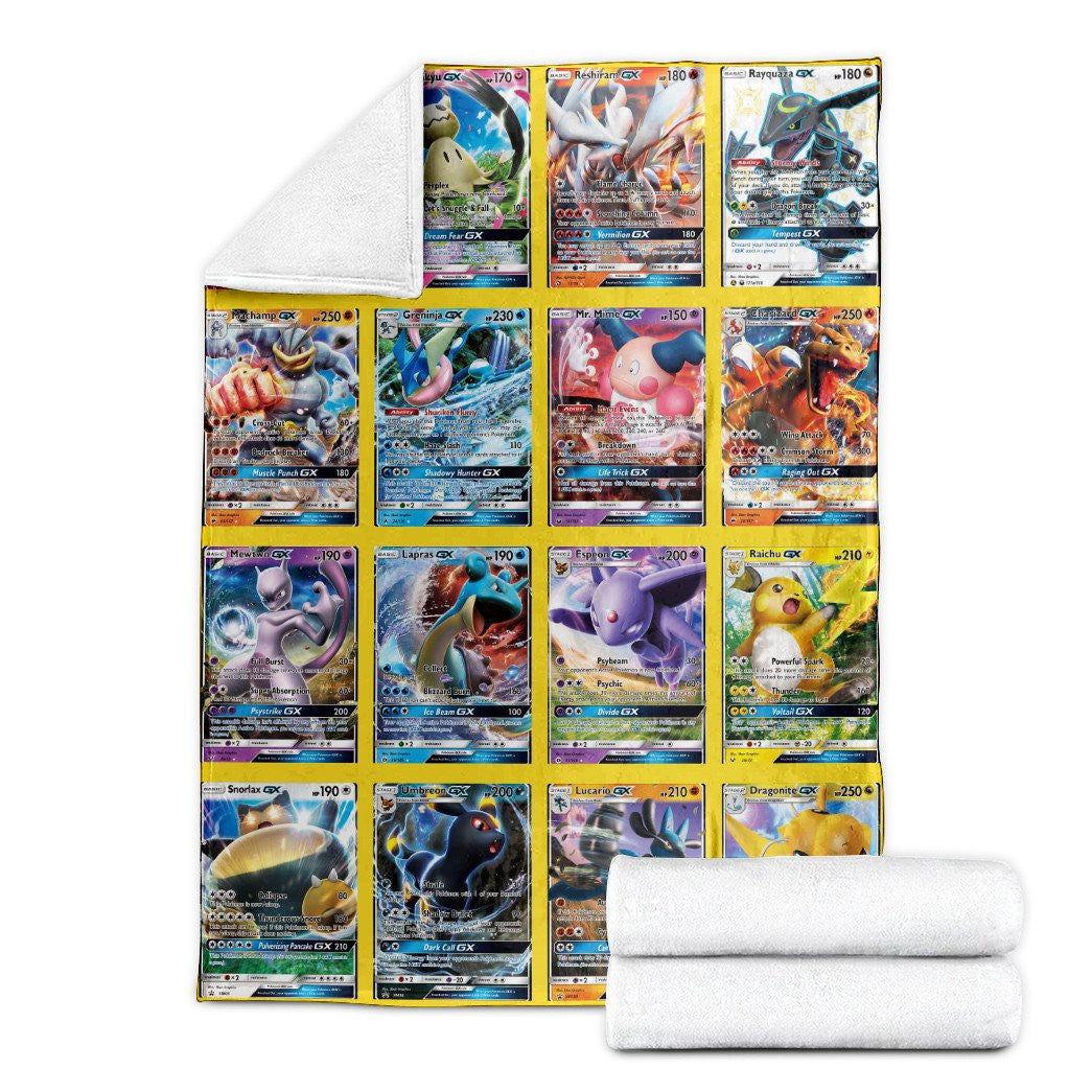 Anime Pkm Gx 2 Cards Version 3 Custom Soft Blanket